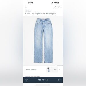 Abercrombie Curve Love High Rise 90’s Relaxed Jean